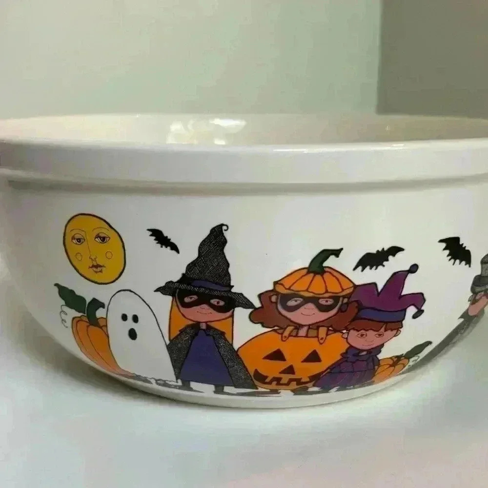 Goblins by Ursula Dodge stoneware trick or treat candy  bowl